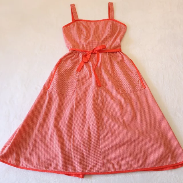 Vintage 70s Jody of California Red Wrap Skirt Sundress Cotton Dress Size 10