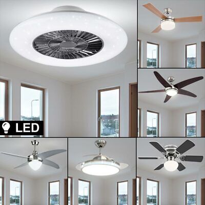 LED Plafond Ventilateur Télécommande Lumière Jour Variateur Lampe Minuteur Air