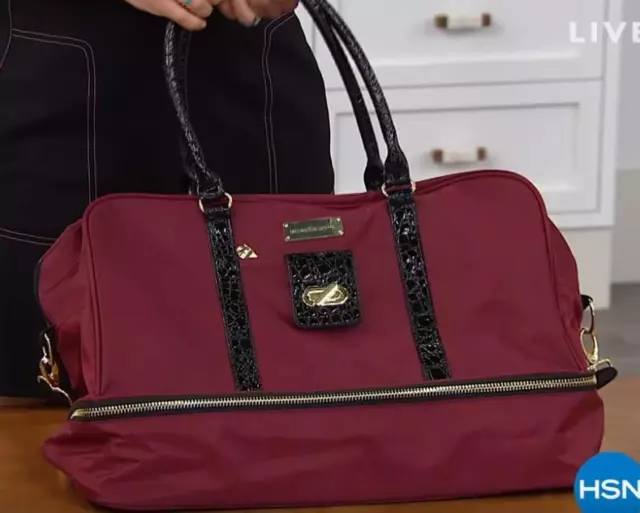 New Samantha Brown Drop Bottom Tote, Burgundy