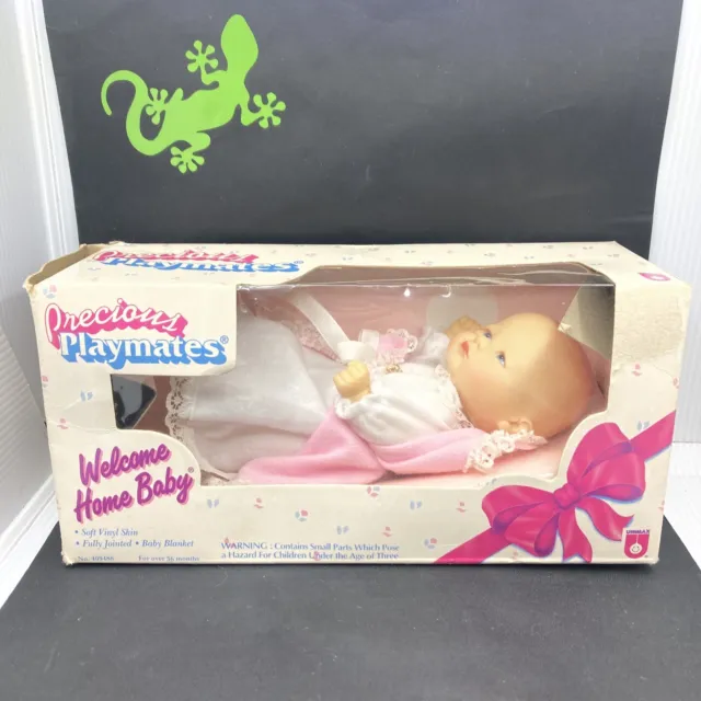 Vintage 1987 Precious Playmates Welcome Home Baby Doll 9” Fully Jointed CIB