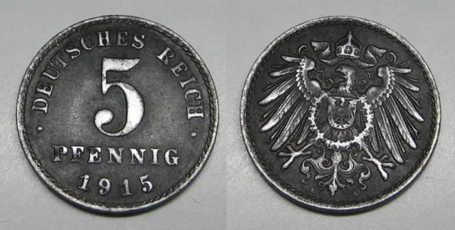 Kaiserreich : 5 Pfennig 1915 A / Eisen