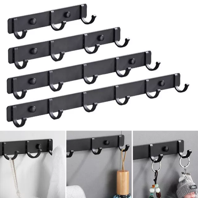 Aluminum 3 To 6 Hooks Key Coat Clothes Door Holder Rack Hook Wall Mounted Hanger