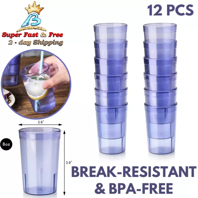 Restaurant Stackable Drinking Tumbler Set Break Resistant Plastic Beverage Cups