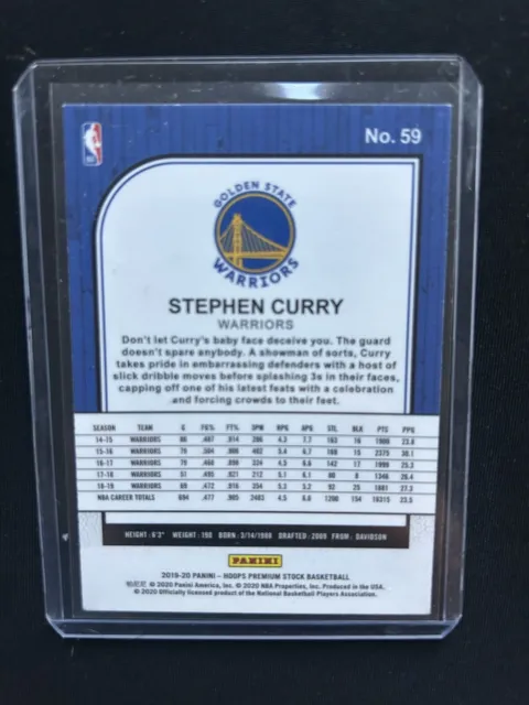 2019-20 NBA HOOPS stock premium Stephen Curry #59 Golden State Warriors ...