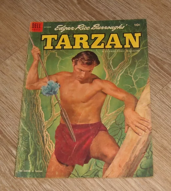 EDGAR RICE BURROUGHS TARZAN # 49 DELL COMICS October 1953 LEX BARKER PHOTO COVER