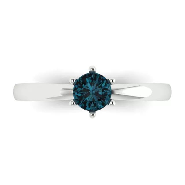 0.50 ct Round Cut London Blue Topaz Wedding Bridal Promise Ring 14k white gold