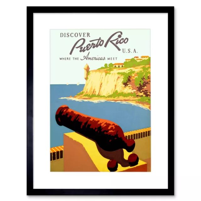 Travel Ad Puerto Rico America New Framed Art Print Picture Mount 12x16 Inch