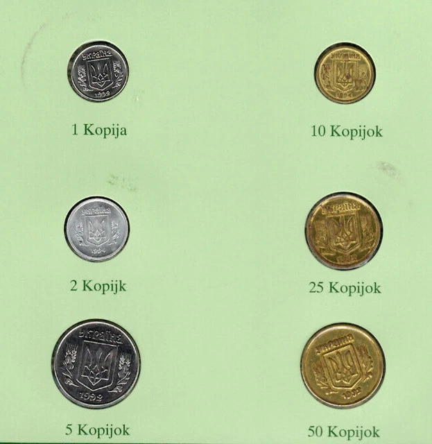 Coin Sets of All Nations Ukraine UNC 1992-1994 Unique stamp for set 3