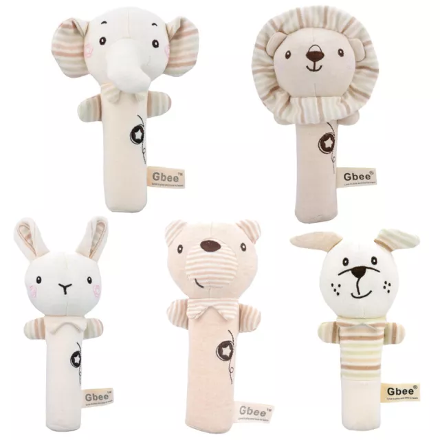 Plush Soft Rattles Toy Newborn Baby Shaker Toy Cartoon Stuffed Animal Handbells 2