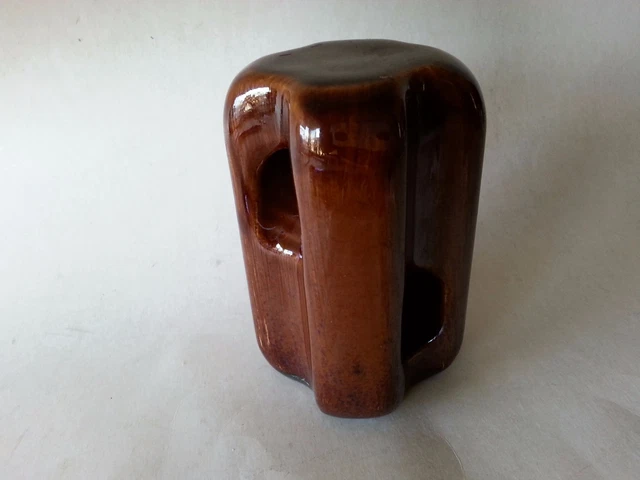 RARE Antique PINCO-9 INSULATOR GUY STRAIN  3-kV   PINCO BROWN CERAMIC PAPERWEGHT