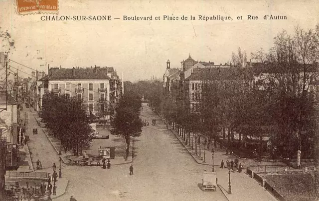 CHALON SUR SAONE Boulevard et Place de la République et Rue d'Autun