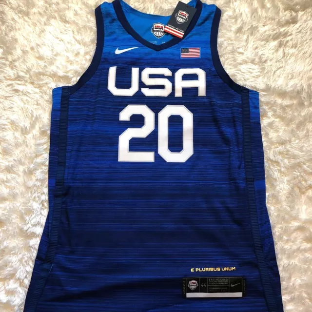 Team USA 2020 Authentic Nike Vaporknit Basketball Jersey SZ 48 LARGE  CT6516-100