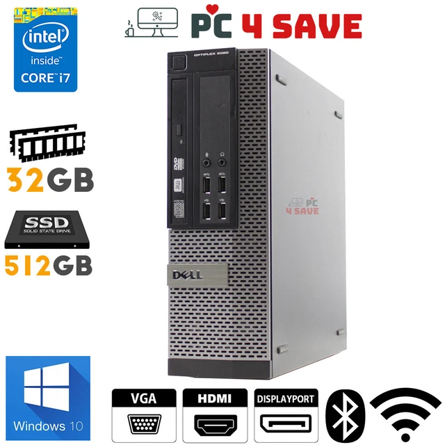DELL i7-4790 CPU / 32GB RAM/ NEW 512GB SSD 9020 SFF Desktop HDMI WiFi Windows 10 DELL i7-4790 CPU / 32GB RAM/ NEW 512GB SSD 9020 SFF Desktop HDMI WiFi Windows 10