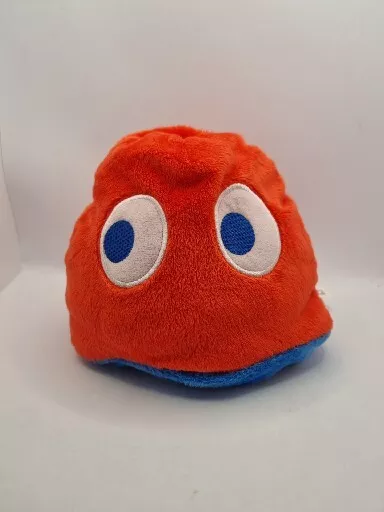 Pac-Man Reversible Ghost Plush Toy Red & Blue 7" Bandai Namco, Collectable, VGC