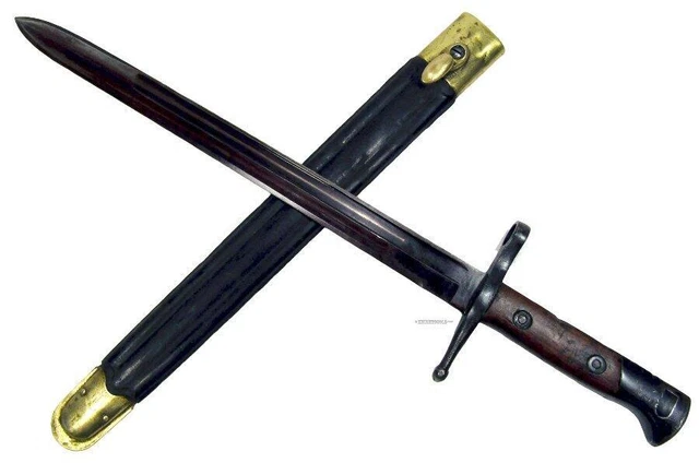M1891 ITALIAN CARCANO Mannlicher Bayonet & Ribbed Leather Scabbard $399 ...