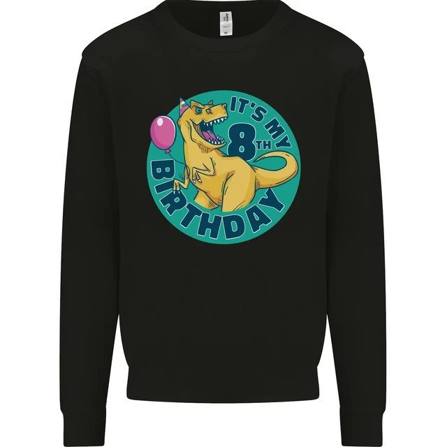 8th Birthday Dinosaur T-Rex 8 Year Old Kids Sweatshirt Jumper