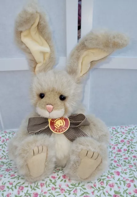 New Tagged Retired THUMPER Charlie Bear Soft Plush Beige Bunny Rabbit / 28cm