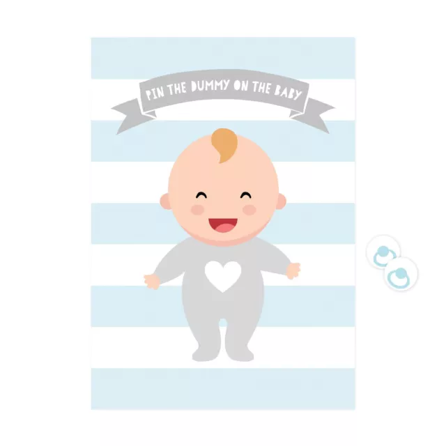 BABY SHOWER GAME - Pin The Dummy On The Baby Blue A3 + Mask + Cutout  Dummies $12.95 - PicClick AU