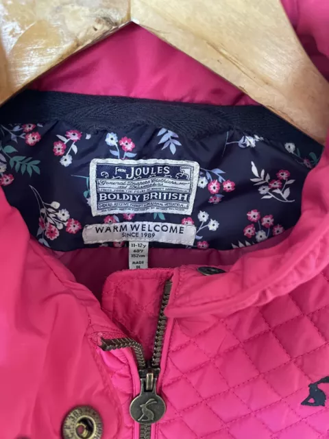 Joules Girls Pink Vest Jacket Quilted Diamond Size 11-12Y