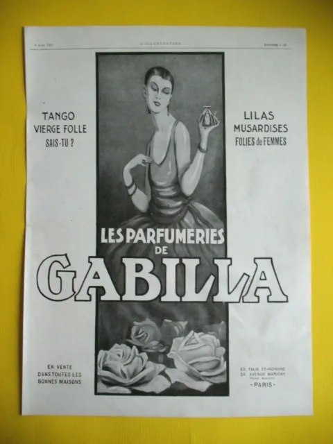 Publicite De Presse Gabilla  Parfum Vierge Folle Musardisess French Ad 1925