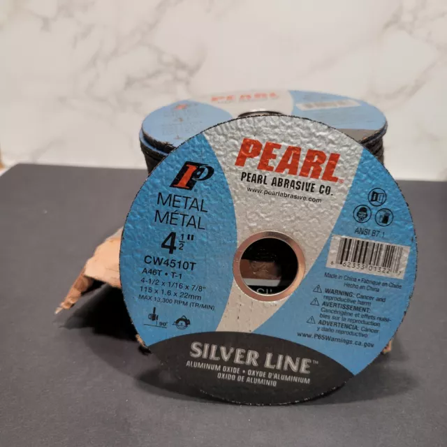 Pearl Silver Line Cut Off Wheel Metal CW4510T 115 × 1.6 × 22mm 24 Pack