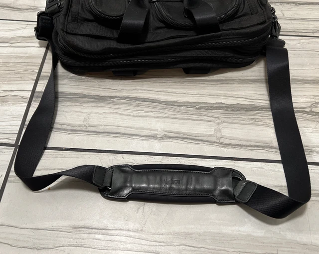TUMI ALPHA Briefcase Black Ballistic Nylon Expandable File Laptop Bag 26141DH 13