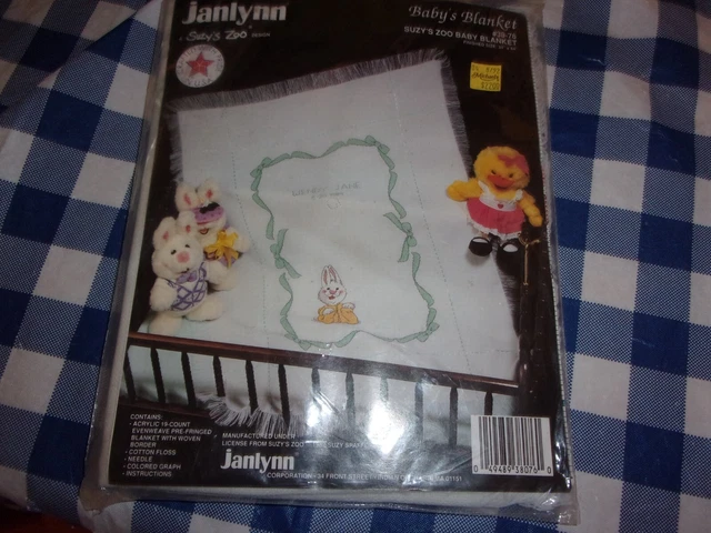 Janlynn  Baby Afghan Blanket Counted Cross Stitch Kit SUZY'S ZOO BABY BLANKET