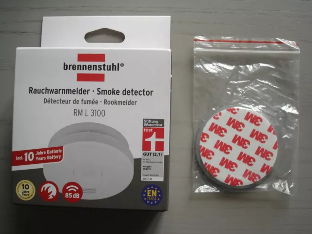 Brennenstuhl Rauchwarnmelder RM L 3100 Q-Label & VDS geprüft 10 Jahres Batterie