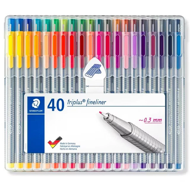 STAEDTLER 40 TRIPLUS Fineliner Pens Art Colouring Markers Fine Liners