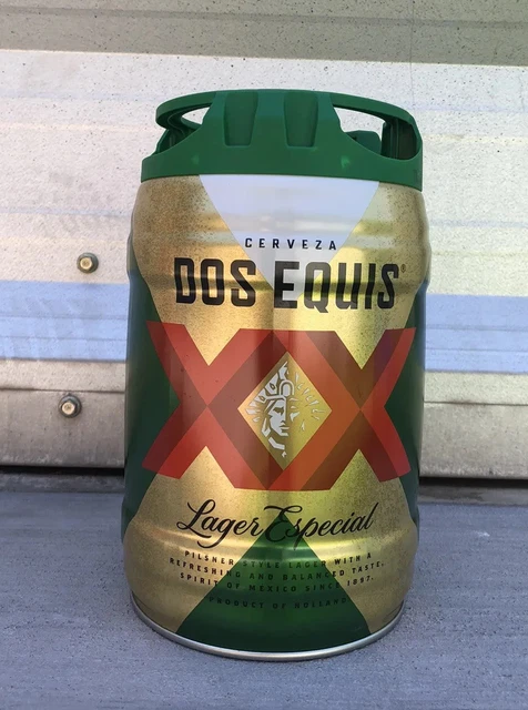 🍻 DOS EQUIS XX CERVEZA LAGER ESPECIAL MINI KEG BEER CAN (Empty) MEXICO HOLLAND
