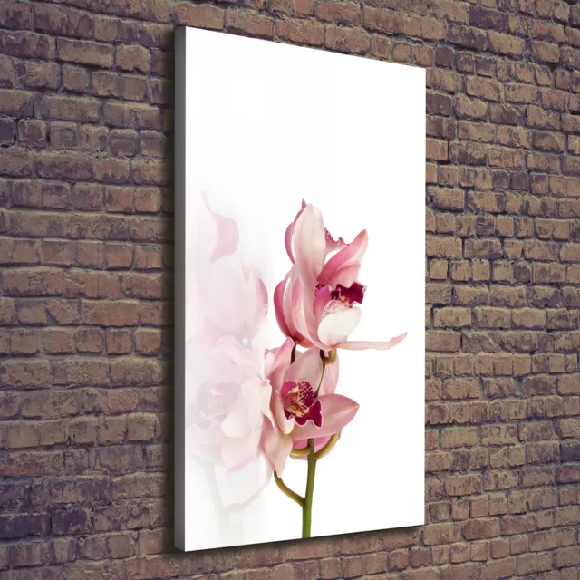 Leinwand-Bild Kunstdruck Hochformat 70x140 Bilder Rosa Orchidee