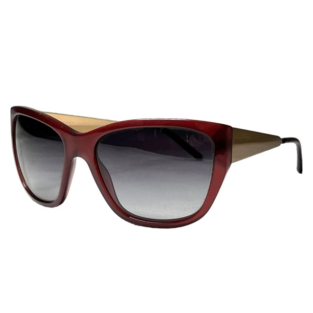 BURBERRY SQUARED Cat Eye Sunglasses Bordeaux Gold Cateye B4174