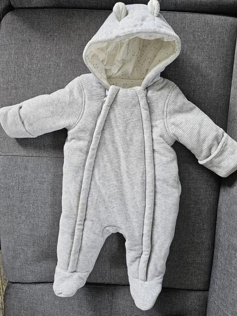 Baby Mädchen Oder Jungen Schneeanzug Grösse 0-3 Monate Grau Aus Anzug / Kinderwagen / Unisex