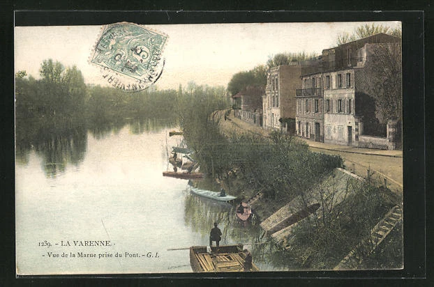 CPA La Varenne, Vue de la Marne prise du Pont