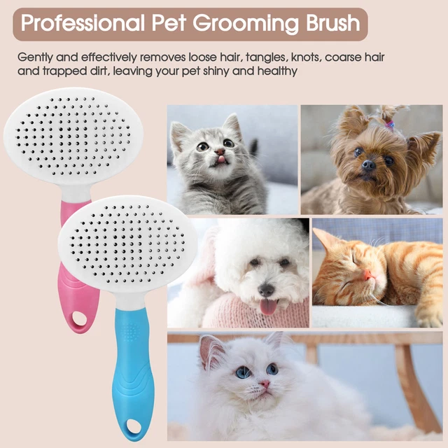 Pet Self Cleaning Brush Hair Remover Dog Cat Comb Grooming Massage Deshedding US 6