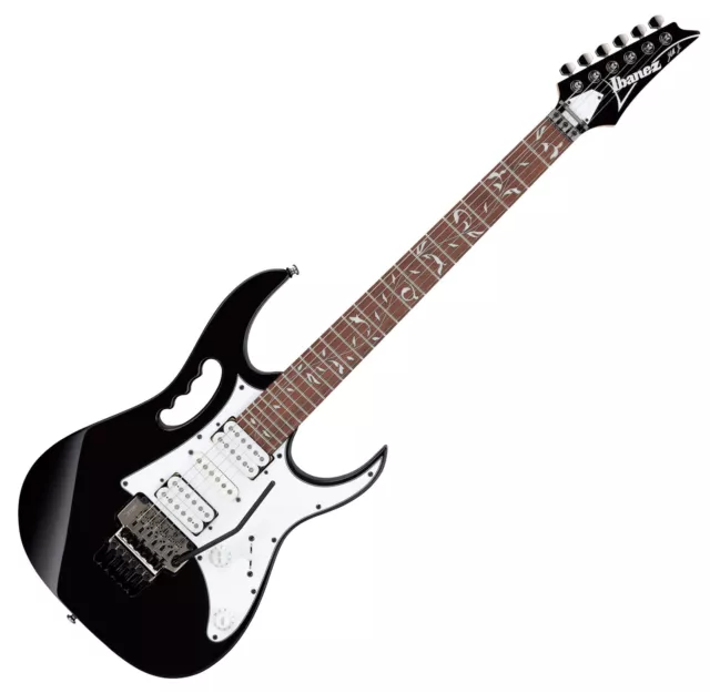 Ibanez JEMJR Black Hochglanz Steve Vais Signature 6 Saiter E-Gitarre mit Tremolo