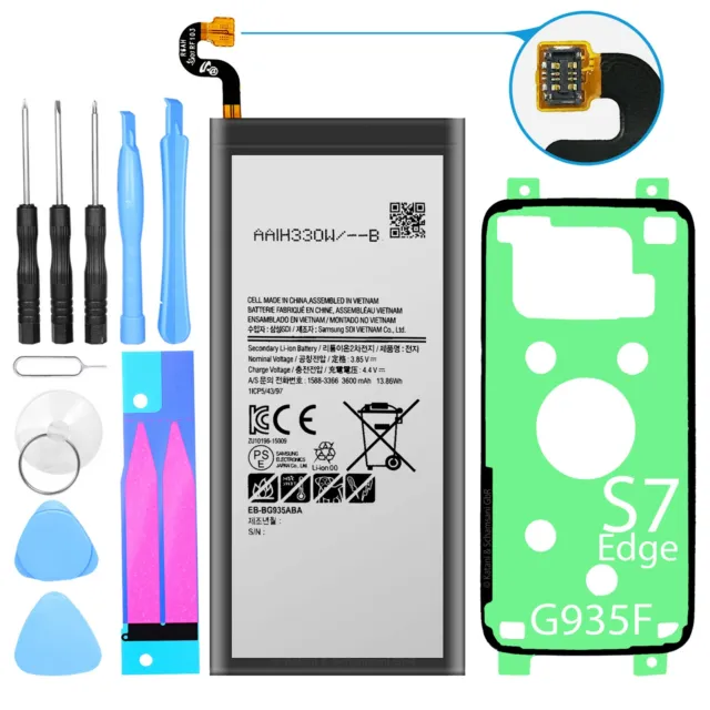 Akku für Galaxy S7 Edge SM-G935F Samsung EB-BG935ABE Werkzeugset + Kleberahmen