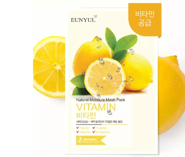 EUNYUL VITAMINA Mascarilla facial hidratante natural Paquete 50 hojas... 3