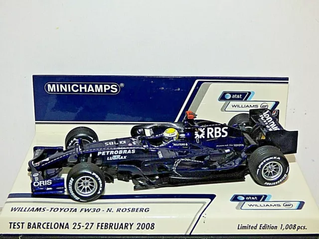 Minichamps Formula 1 Williams Toyota FW30 Nico Rosberg Test Barcelona 2008