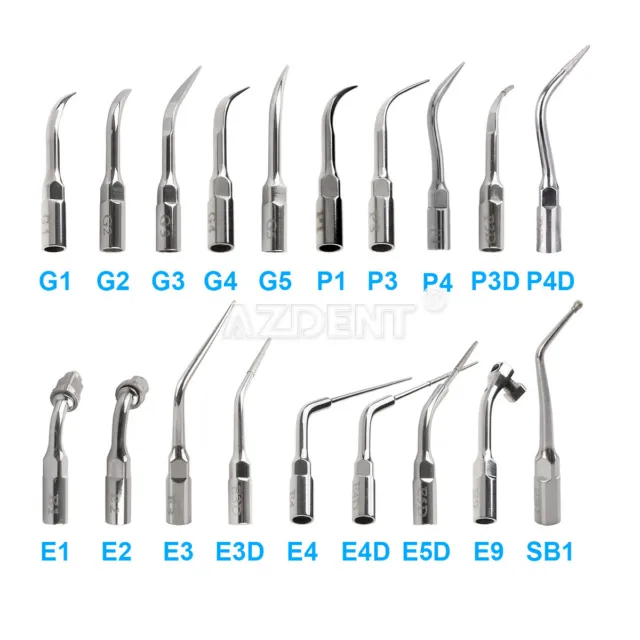 19 types d'échelle dentaire à ultrasons échelle endo période pointe G P E conique adapté pour EMS