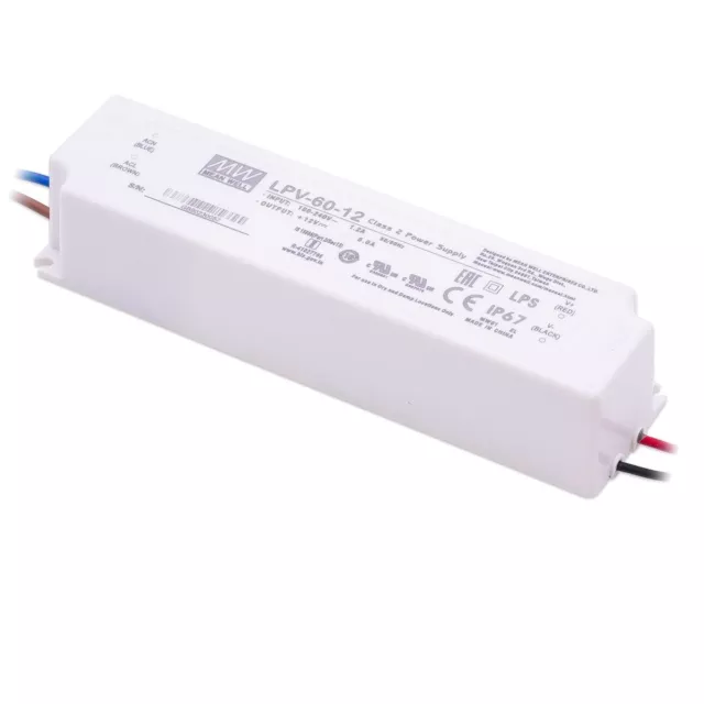 Mean Well LPV-60-12 LED power supply 60W 12V 5A IP67 switching power supply CV 2