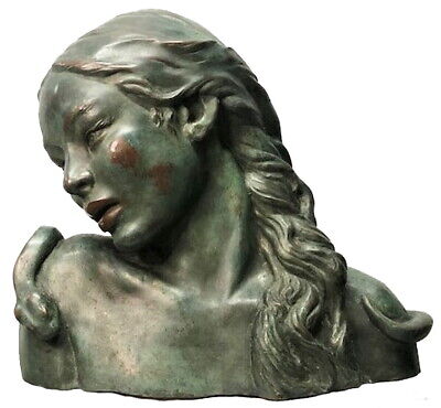 Fall of Eve, Art Deco Multi-Color Patinated Bronze Sculpture, ca. 1920
