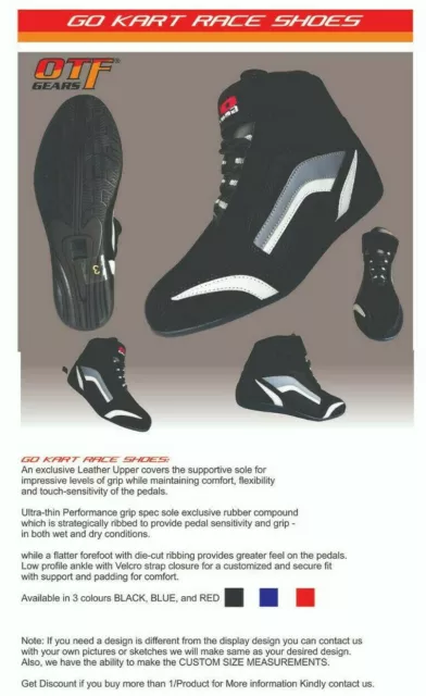 Kart Motorsport Racing Shoes Black Boots-Kids-Adult sizes - Offer Price