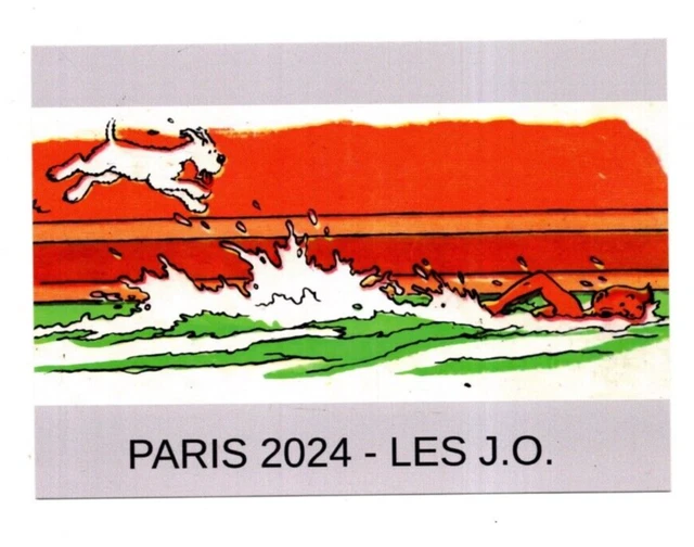 CARTE POSTALE TINTIN. Jeux Olympiques Paris 2024. Natation. Tirage