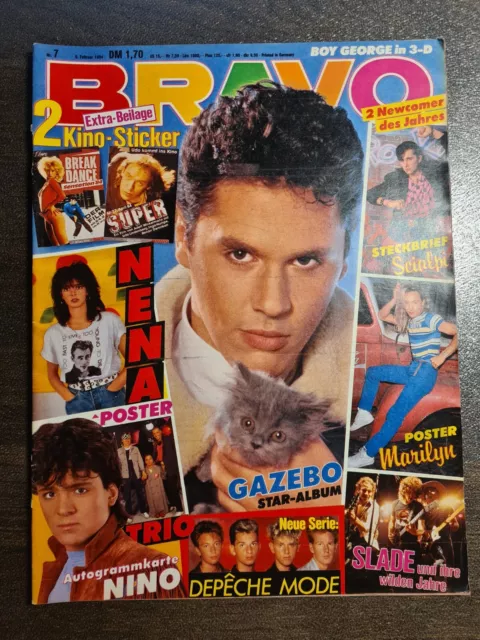 BRAVO 07/1984 Heft - Nena, Boy George, Adam Ant, Nena, Paul Young, Gazebo - Top!