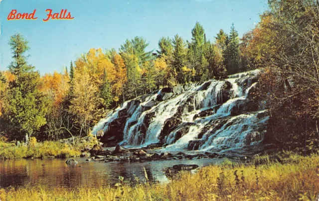 Bond Falls Ontonagon River Upper Peninsula Michigan Vintage Postcard N01