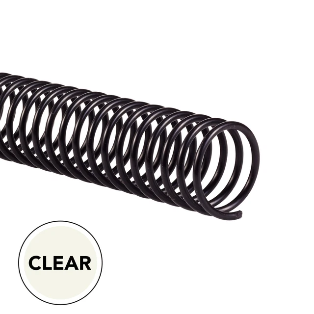 GBC Color Coil Binding Spines, 22 mm, Clear, 100 Pack