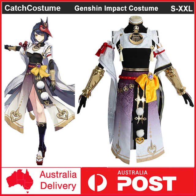 GAME GENSHIN IMPACT Kujo Sara Cosplay Costume Womens Uniform Fancy