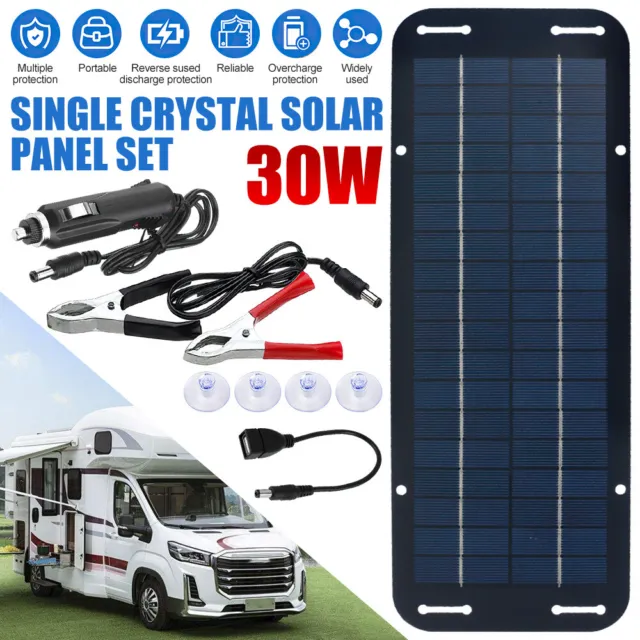 30W 12V Mono Solar Panel Caravan Home Off Gird Battery Charging Power 30 Watt AU