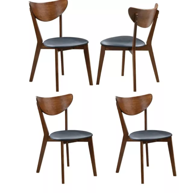 SET OF 4 Coaster Furniture Alfredo Upholstered Dining Chairs, Dark Walnut/Black